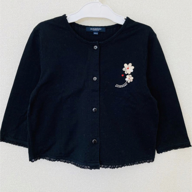 BURBERRY(バーバリー)のBURBERRY バーバリー  コットンカーディガン 黒 サイズ：１３０Ａ キッズ/ベビー/マタニティのキッズ服女の子用(90cm~)(カーディガン)の商品写真