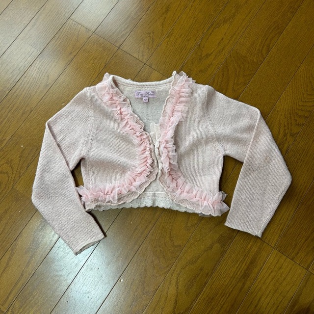 女の子用ピンクショートボレロ キッズ/ベビー/マタニティのキッズ服女の子用(90cm~)(カーディガン)の商品写真