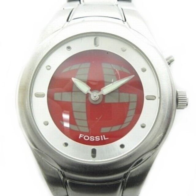 FOSSIL - フォッシル クォーツ腕時計 アナログ デジタル 銀色 稼働品