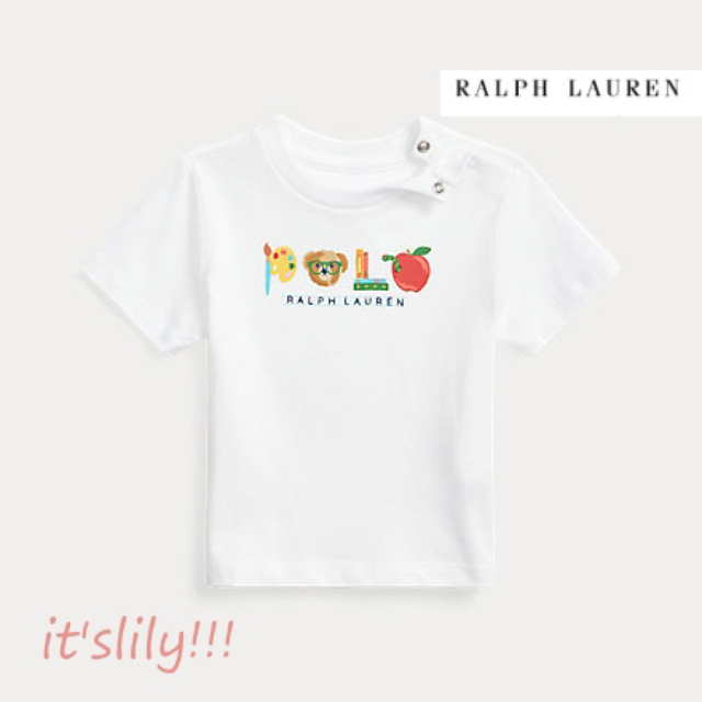 Ralph Lauren(ラルフローレン)の18m85cm  半袖　ベア＆リンゴ柄POLOロゴ　Tシャツ  ラルフローレン キッズ/ベビー/マタニティのベビー服(~85cm)(Ｔシャツ)の商品写真