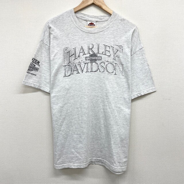 ゆうパケット対応 ハーレーダビッドソン HARLEY-DAVIDSON Tシャツ 半袖 ロゴ 両面プリント サイズ：XL ヘザーグレー   mellow ヘインズ Hanes BEEFY-T