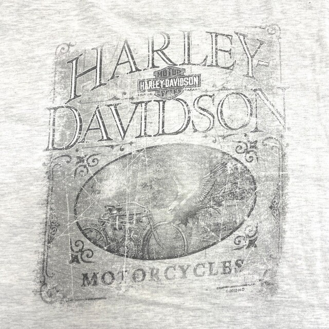 ゆうパケット対応 ハーレーダビッドソン HARLEY-DAVIDSON Tシャツ 半袖 ロゴ 両面プリント サイズ：XL ヘザーグレー   mellow ヘインズ Hanes BEEFY-T