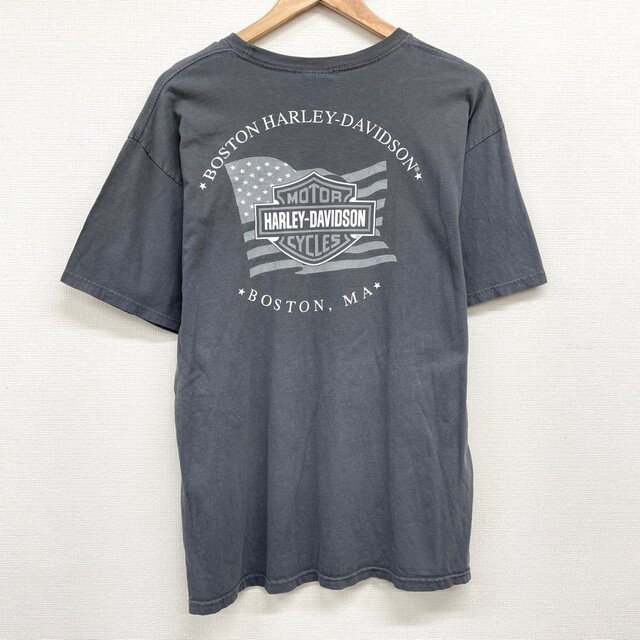 ゆうパケット対応 ハーレーダビッドソン HARLEY-DAVIDSON Tシャツ 半袖 ロゴ 両面プリント サイズ：MEN'S L位 ブラック   mellow