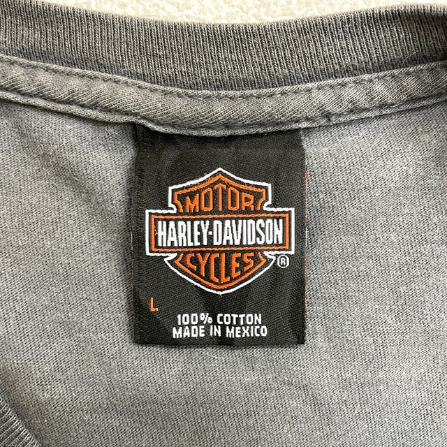 ゆうパケット対応 ハーレーダビッドソン HARLEY-DAVIDSON Tシャツ 半袖 ロゴ 両面プリント サイズ：L チャコールグレー   mellow Bravado