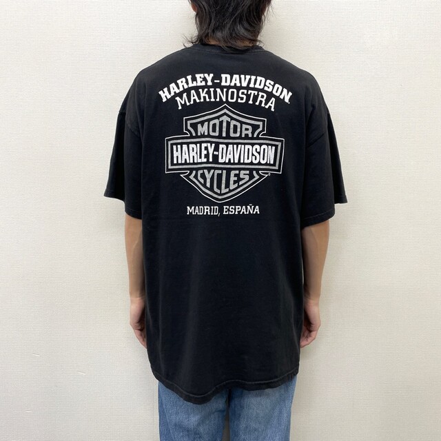 HARLEY DAVIDSON Tシャツ 半袖 ブラック 両面プリント