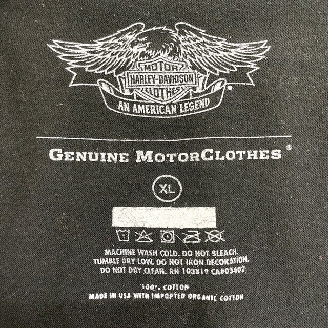 Hurley(ハーレー)の【中古】 ゆうパケット対応 ハーレーダビッドソン HARLEY-DAVIDSON Tシャツ 半袖 ロゴ プリント サイズ：XL ブラック MADE IN U.S.A 古着 中古 mellow Bravado メンズのトップス(Tシャツ/カットソー(半袖/袖なし))の商品写真