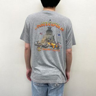 ハーレー(Hurley)の【中古】 ゆうパケット対応 ハーレーダビッドソン HARLEY-DAVIDSON Tシャツ 半袖 ロゴ プリント 薄手 サイズ：XL グレー 古着 中古 mellow Bravado(Tシャツ/カットソー(半袖/袖なし))