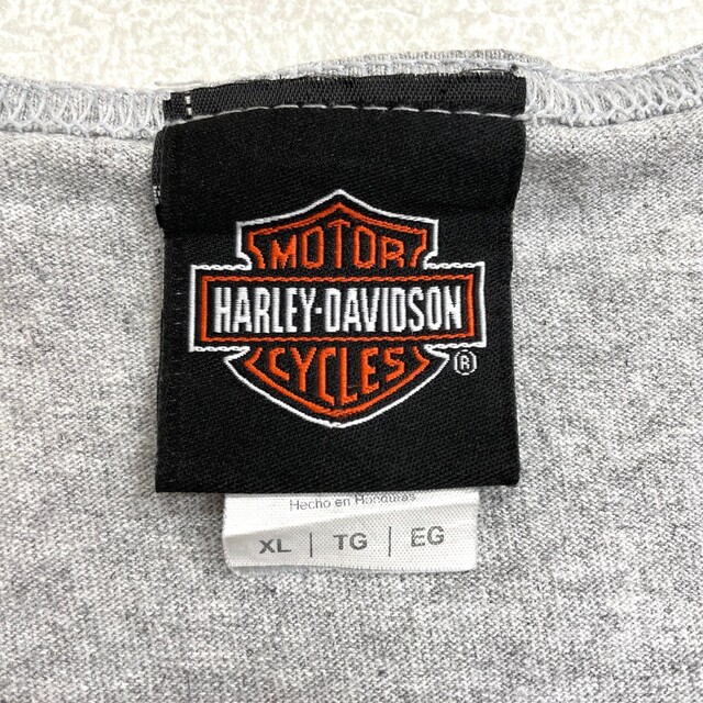 Hurley(ハーレー)の【中古】 ゆうパケット対応 ハーレーダビッドソン HARLEY-DAVIDSON コットン×ポリエステル タンクトップ ロゴ 両面プリント サイズ：XL グレー 古着 中古 mellow メンズのトップス(タンクトップ)の商品写真