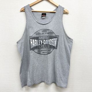 ハーレー(Hurley)の【中古】 ゆうパケット対応 ハーレーダビッドソン HARLEY-DAVIDSON コットン×ポリエステル タンクトップ ロゴ 両面プリント サイズ：XL グレー 古着 中古 mellow(タンクトップ)