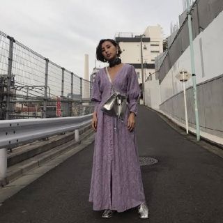 アメリヴィンテージ(Ameri VINTAGE)のameri medi cotton crumple lace dress(ロングワンピース/マキシワンピース)