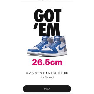 ナイキ(NIKE)のナイキ エアジョーダン1 ハイ OG "トゥルーブルー"(スニーカー)