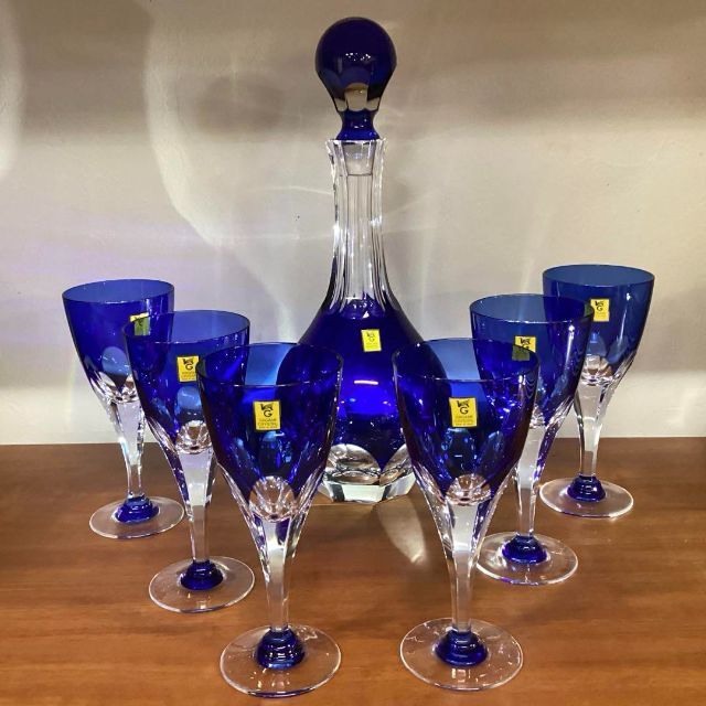 正規品販売! KAGAMI 江戸切子 ロイヤルブルー CRYSTAL グラス+カップ