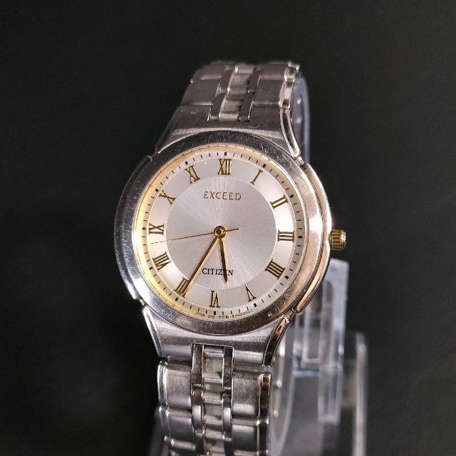 極美品【稼働品】CITIZEN シチズン エクシード シルバー ゴールド メンズ-