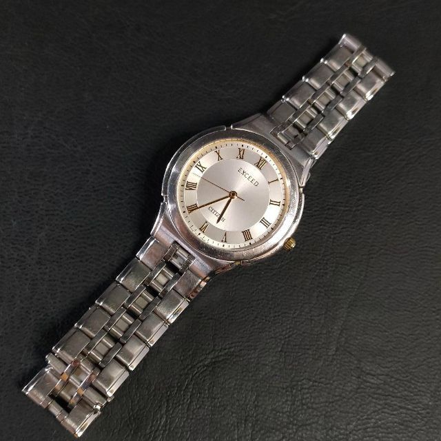 極美品【稼働品】CITIZEN シチズン エクシード シルバー ゴールド メンズ-