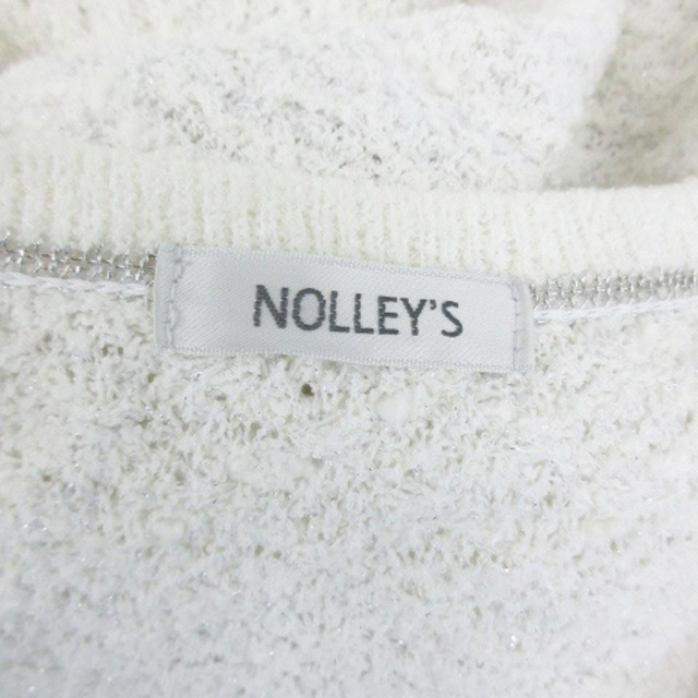 NOLLEY'S(ノーリーズ)のノーリーズ カーディガン ロング丈 ラウンドネック 38 オフホワイト 白 レディースのトップス(カーディガン)の商品写真
