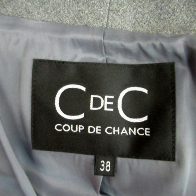 COUP DE CHANCE(クードシャンス)のクードシャンス CdeC ショールカラージャケット ミドル 総裏地 38 グレー レディースのジャケット/アウター(その他)の商品写真