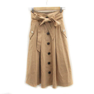 リズリサ(LIZ LISA)のリズリサ ボタンダウンスカート フレアスカート ロング丈 0 ベージュ(ロングスカート)