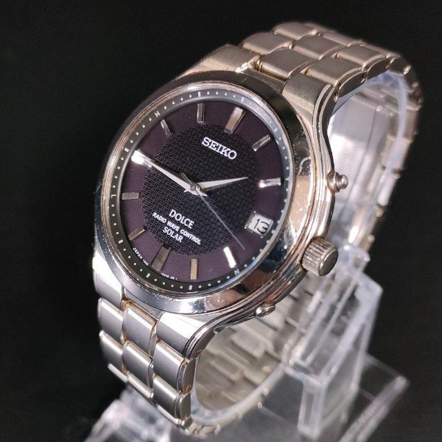 美品【稼働品】SEIKO セイコードルチェ 7B22 ソーラー ブラック メンズ ...