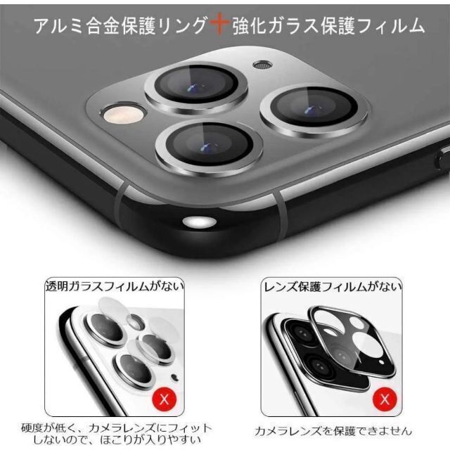 カメラレンズ　iPhone11　人気　銀　保護フィルム　新発売　傷　話題 スマホ/家電/カメラのスマホアクセサリー(保護フィルム)の商品写真