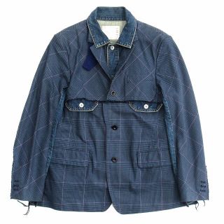 サカイ(sacai)の美品19ss サカイ sacai テーラード ドッキング デニム ジャケット◆３(Gジャン/デニムジャケット)