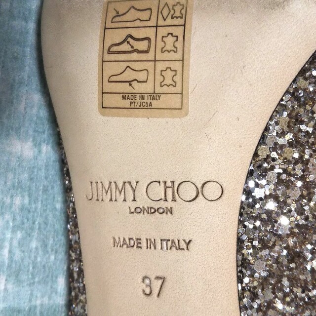 JIMMY CHOO(ジミーチュウ)の試着のみ  JIMMY CHOO  37  グリッターパンプス レディースの靴/シューズ(ハイヒール/パンプス)の商品写真