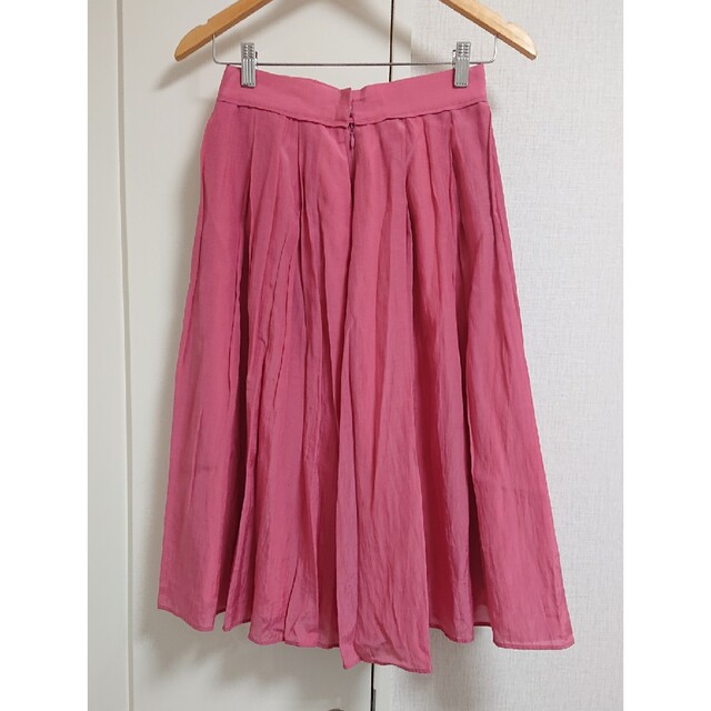 ROPE’(ロペ)のROPE ギャザー プリーツ フレアスカート ピンク系 ミモレ レディースのスカート(ロングスカート)の商品写真