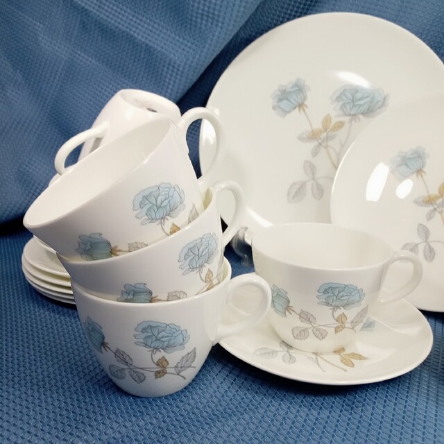 英国製 WEDGWOOD ウェッジウッド アイスローズ ティートリオ6セット 3