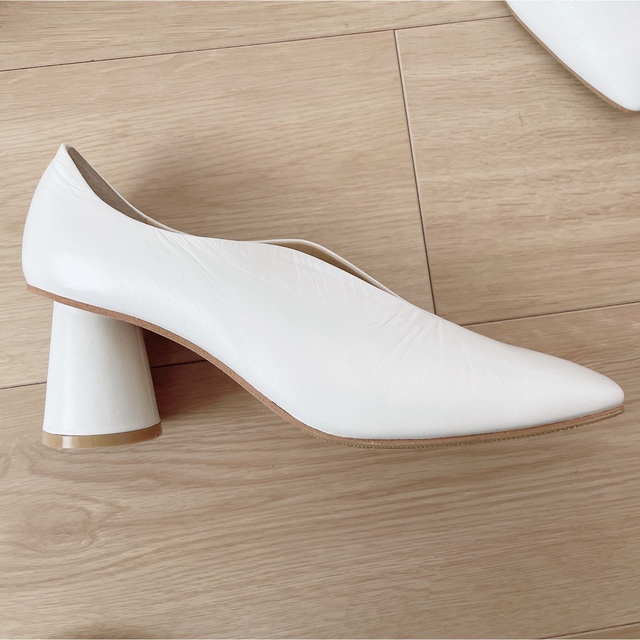 税込?送料無料】 WAVE SQUARE PUMPS クラネ clane パンプス ホワイト
