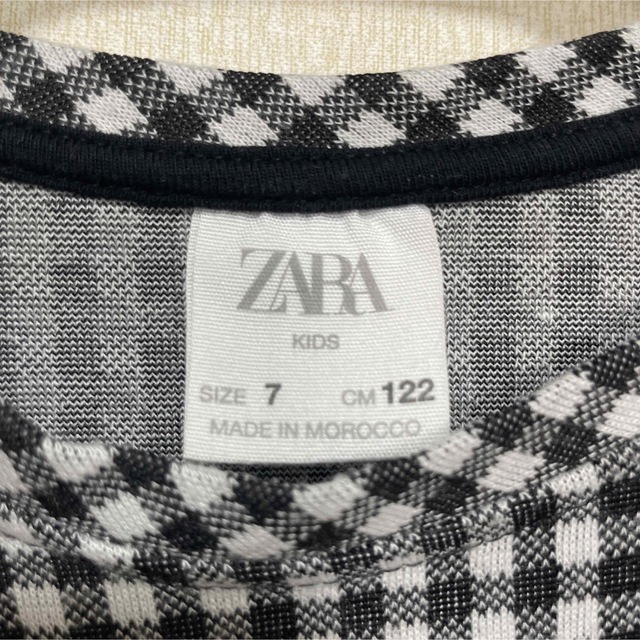 ZARA(ザラ)のZARA キッズ　ギンガムチェックカットソー キッズ/ベビー/マタニティのキッズ服女の子用(90cm~)(Tシャツ/カットソー)の商品写真