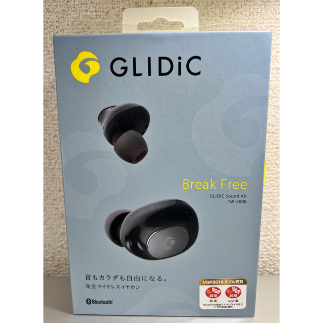 Softbank(ソフトバンク)の【金賞&コスパ賞受賞】完全ワイヤレスイヤホン・黒　GLIDiC  TW-5000 スマホ/家電/カメラのオーディオ機器(ヘッドフォン/イヤフォン)の商品写真