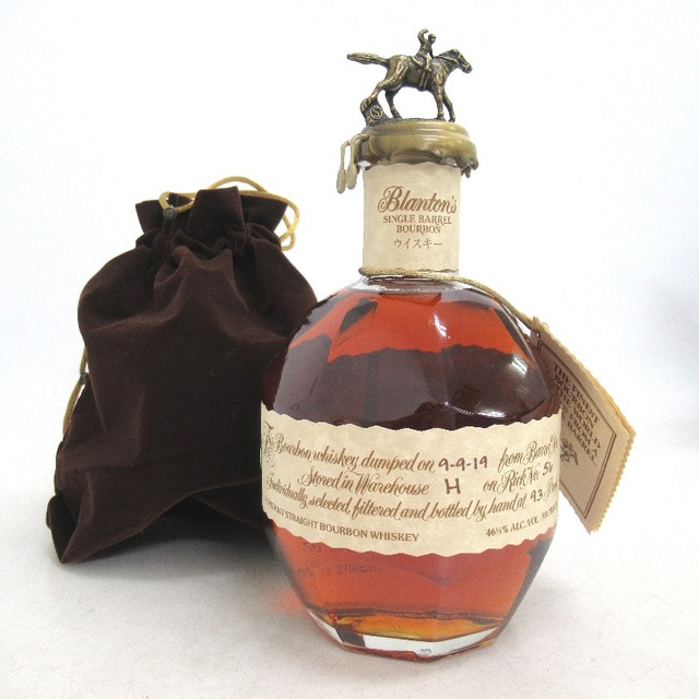 ウイスキー未開封★Blanton's【ブラントン】 シングルバレル ストレートバーボン 750ml 巾着付【中古】の通販 by