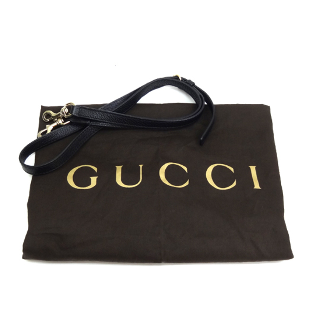 Gucci(グッチ)のグッチ ソーホー フリンジ 2WAYショルダーバッグ ハンドバッグ レザー ブラック 369176 GUCCI  レディースのバッグ(ショルダーバッグ)の商品写真