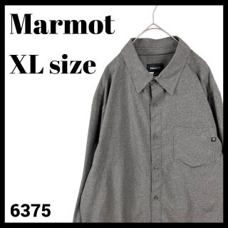 マーモット(MARMOT)のマーモット 長袖シャツ グレー ロゴ刺繍 ロゴタグ US/XL 大きいサイズ(シャツ)