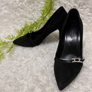 HERMES エルメス H金具 ビジュ パンプス ポインテッドトゥ ヒール-