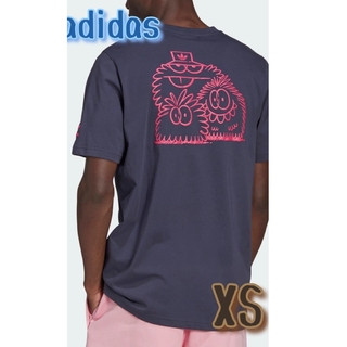 アディダス(adidas)の先行公開21 adidasꕤ୭* ネイビーTシャツ サイズXS(Tシャツ/カットソー(半袖/袖なし))