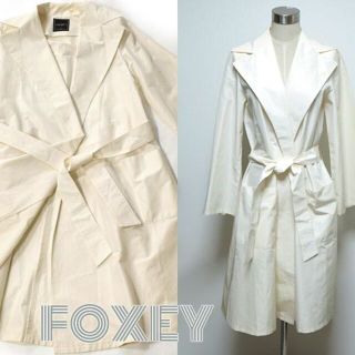 美品 フォクシー トレンチコート シルク100% 38