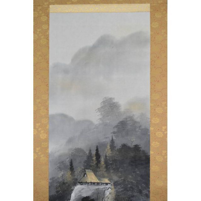 真作】郡賜泉/山村晴日図/山水図/掛軸☆宝船☆AB-317 真作】郡賜泉/山村晴日図/山水図/掛軸☆宝船☆AB-317