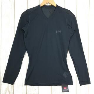 ヘリーハンセン(HELLY HANSEN)のMENs S  ヘリーハンセン インナーボーダー Vネック ロングスリーブ Tシャツ ベースレイヤー HELLY HANSEN HY99816 CA カーボニウム チャコール系(その他)