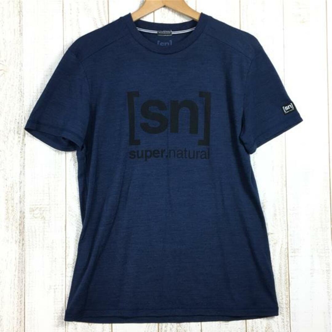 MENs S  スーパーナチュラル エッセンシャル アイディー Tシャツ Essential ID Tee ロゴT メリノウール supernatural | SN Navy ネイビー系
