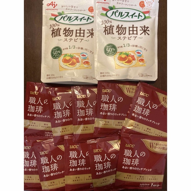 味の素(アジノモト)のパルスイート 植物由来 100g　２袋　職人の珈琲　リッチブレンド 　10杯 食品/飲料/酒の食品(調味料)の商品写真