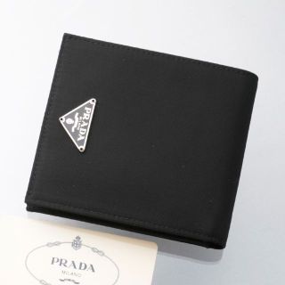 プラダ(PRADA)のK3294M 良品 プラダ 三角ロゴ ナイロン生地 二つ折 カード 札入れ(その他)