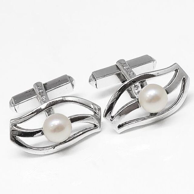 MIKIMOTO ミキモト 真珠 シルバー カフス　パール カフリンクス | フリマアプリ ラクマ