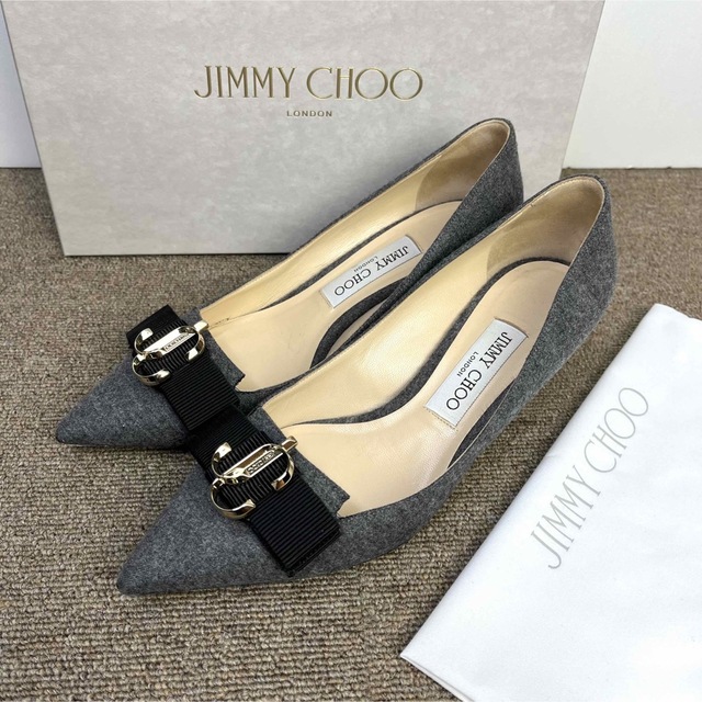 小物などお買い 37.5 Jimmy Choo パンプス ローヒール ジミーチュウ