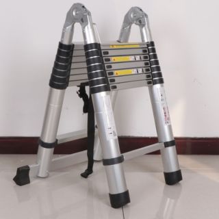 伸縮はしご 2.5+2.5m 最長5m 耐荷重150kg 脚立兼用 アルミ製 の通販