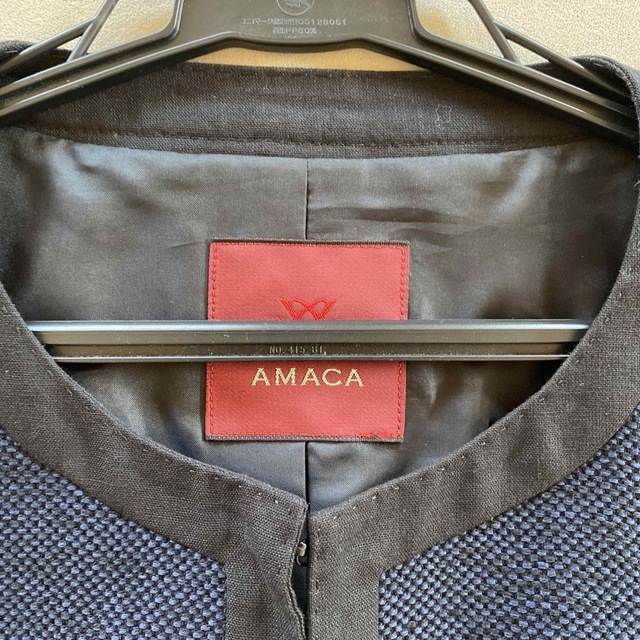 AMACA(アマカ)のジャケット　ネイビー　38 レディースのジャケット/アウター(ノーカラージャケット)の商品写真