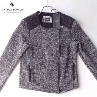 スコッチアンドソーダ(SCOTCH & SODA)の【S】WOMEN MAISON SCOTCH メランジライダースジャケット(ライダースジャケット)