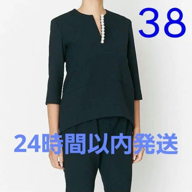 桜 印 ヨーコチャン ブラウス 38size 七分丈 ネイビー 超美品 - 通販