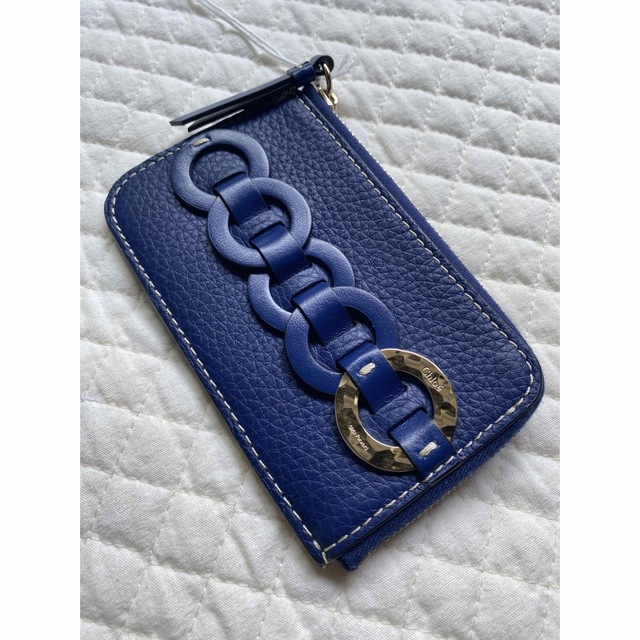 Chloe(クロエ)のChloe ダリルコインパース ミニ財布 カードホルダー  ネイビー レディースのファッション小物(パスケース/IDカードホルダー)の商品写真