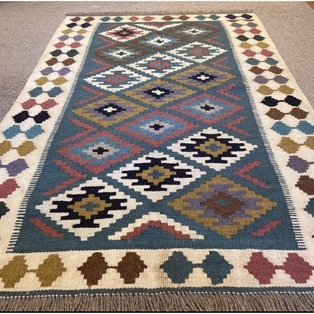 ペルシャキリム シラーズ産 カシュカイ族 ウール100% 手織り ペルシャ絨毯-