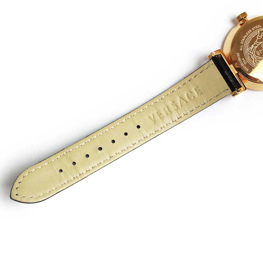 VERSACE(ヴェルサーチ)のヴェルサーチ ヴァニティ クォーツ 腕時計 レザー ブラック ゴールド 黒 P5Q80D009S009 訳あり VERSACE（未使用　展示品） レディースのファッション小物(腕時計)の商品写真